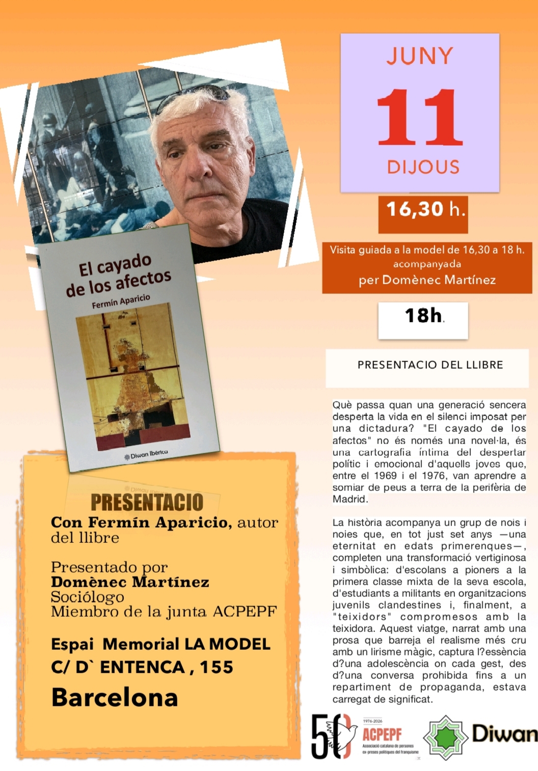Presentació del llibre de Memòria democràtica “El cayado de los afectos”