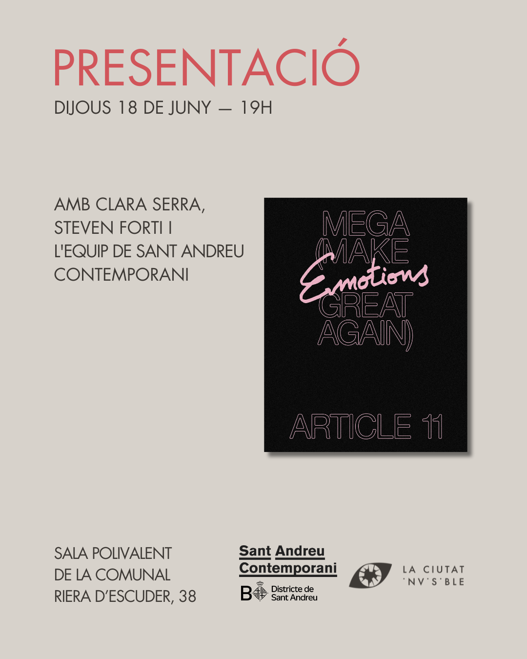 Presentació "Article 11: MEGA (Make Emotions Great Again)"