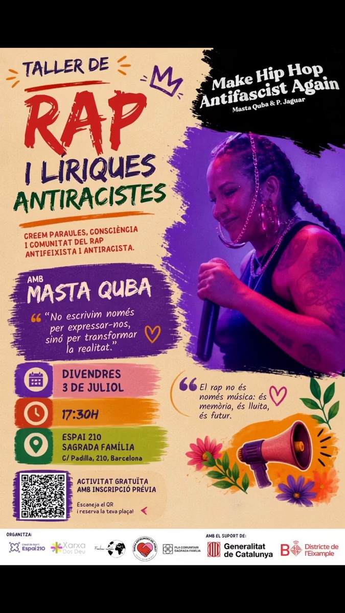 Taller de rap i líriques antiracistes, amb Masta Quba