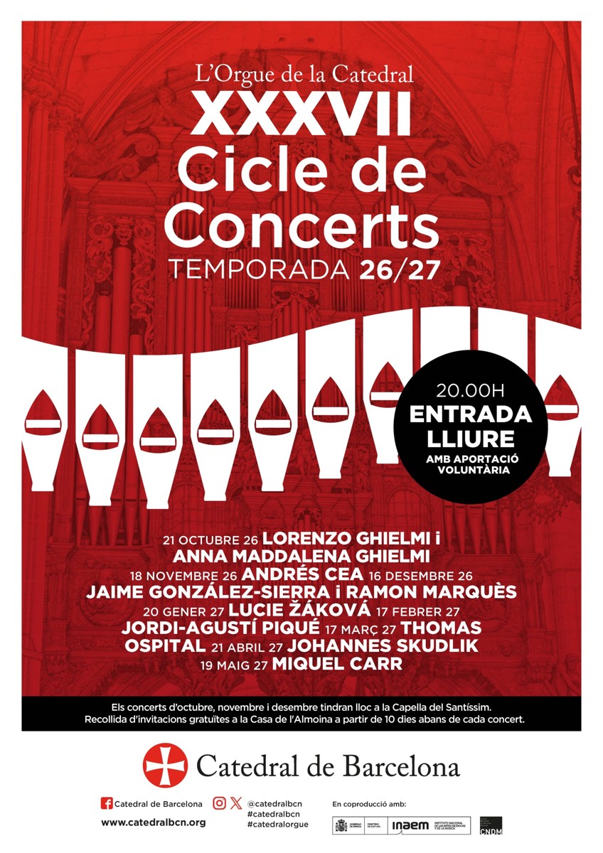 37a edició del Cicle d'Orgue de la Catedral de Barcelona