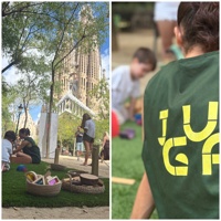 'Let's Play in the Squares' at Sagrada Família square