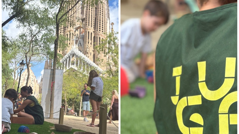Imagen de 'Juguem a les places' a la plaça de la Sagrada Família en Plaça de la Sagrada Família 1.