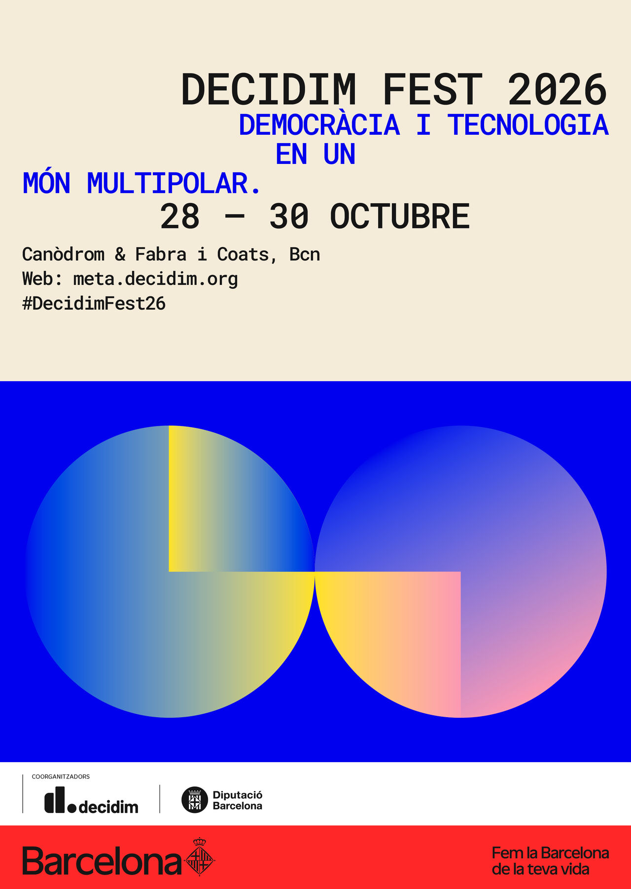 Jornades 'Decidim Fest 2026: Democràcia i tecnologia en un món multipolar'