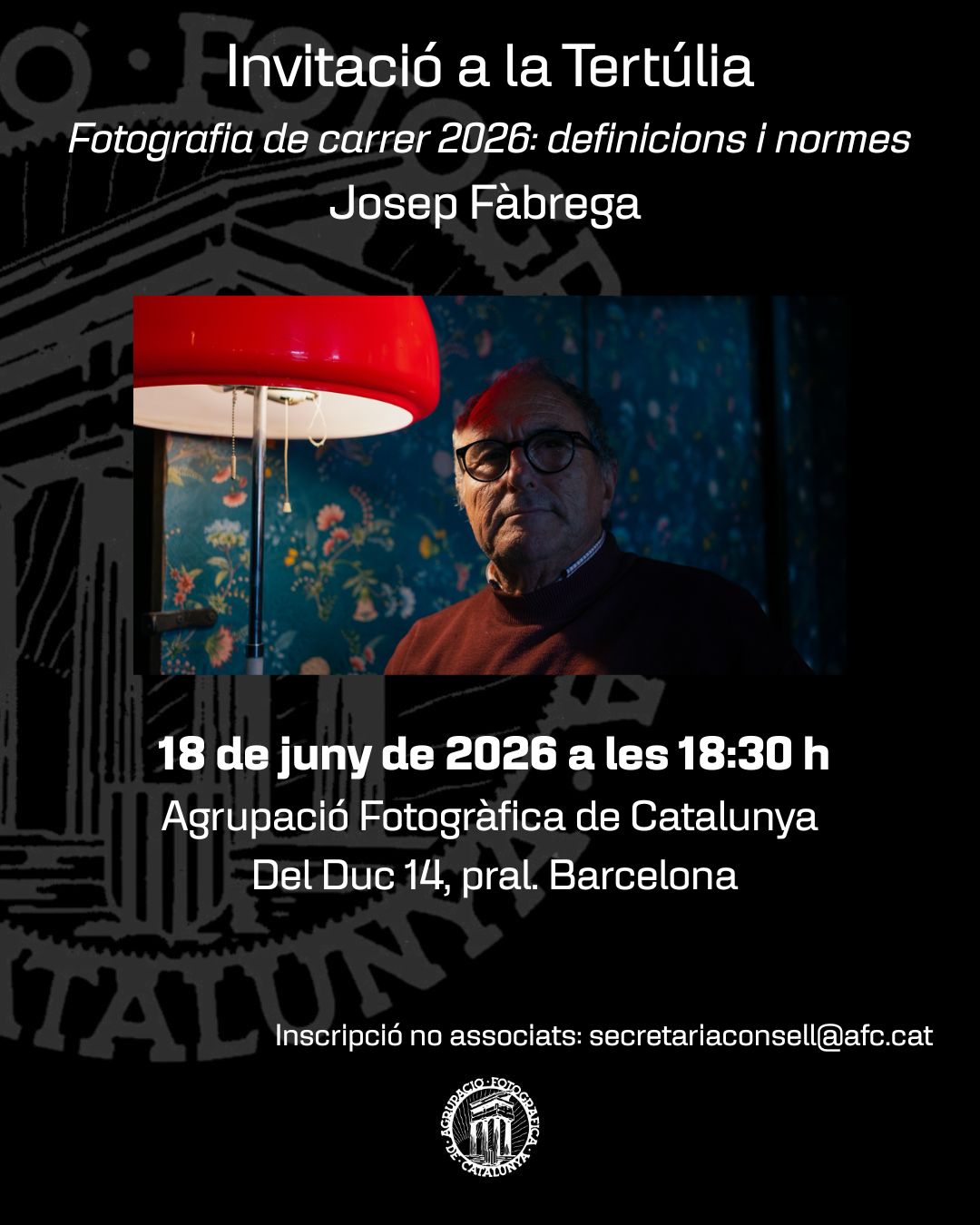 Conferència 'Fotografia de carrer 2026: definicions i normes', a càrrec de Josep Fàbrega *Suspès*