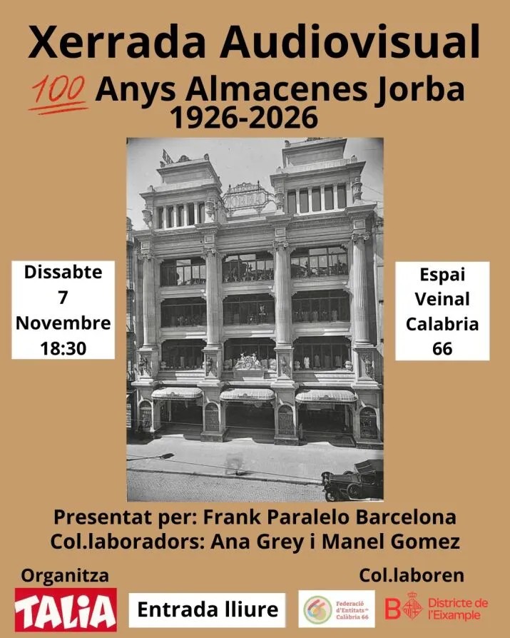 Audiovisual talk '100 years of Almacenes Jorba 1926-2026'