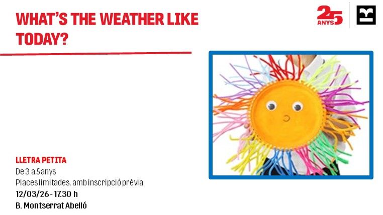 Taller "What's the weather like today?", a càrrec de "My English House - Les Corts"